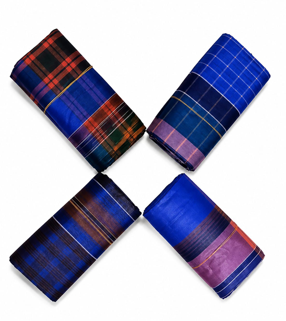 Multicolor Cotton Lungi for Men - 4 pcs